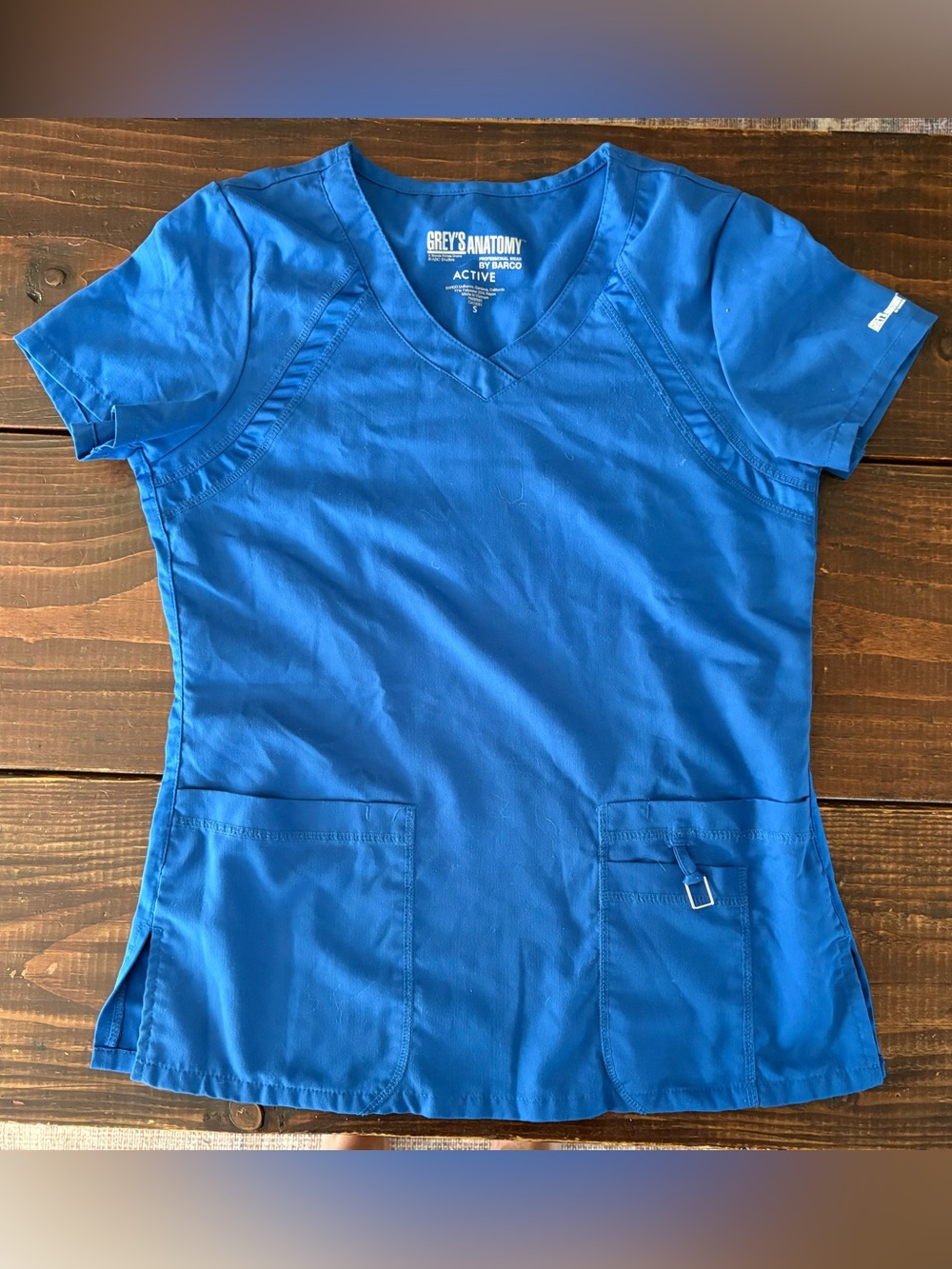 Grey's Anatomy V-Neck One Piece Scrub in Bright Blue